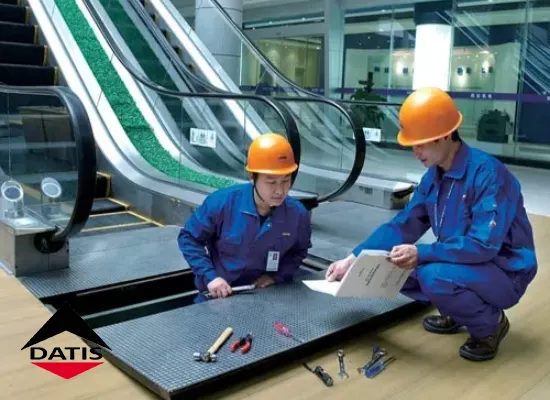 نصب قطعات مکانیکی پله برقی طبق نقشه و طرح